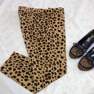 Animal print skinny jeans
